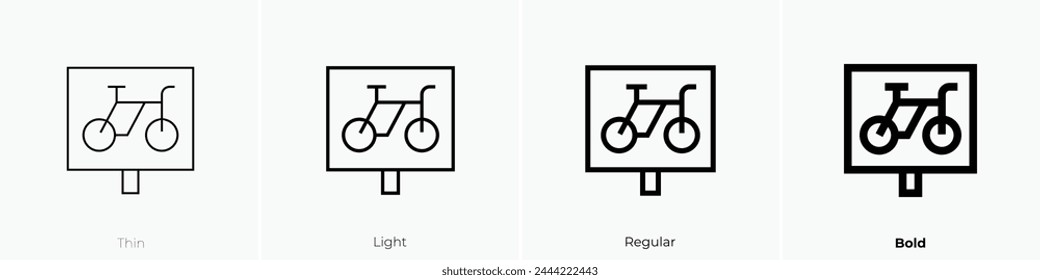 bicycle parking icon. Thin, Light Regular And Bold style design isolated on white background