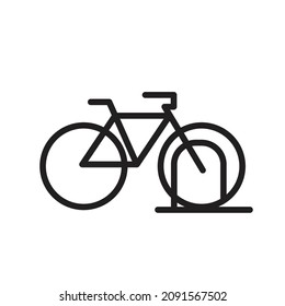 Bicycle Parking line Icon. parking space for bicycles. editable stroke