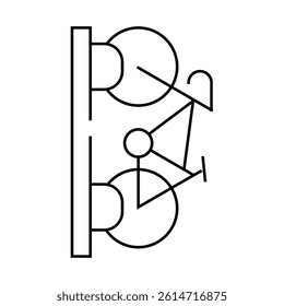 bicycle parking line icon vector. bicycle parking sign. isolated contour symbol black illustration