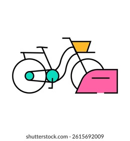 bicycle parking line icon vector. bicycle parking sign. isolated symbol illustration