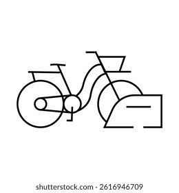bicycle parking line icon vector. bicycle parking sign. isolated contour symbol black illustration