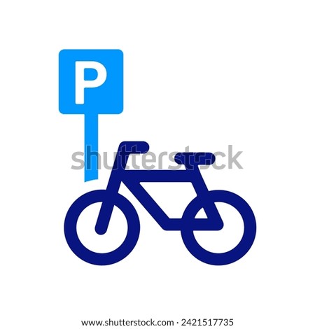 Bicycle parking lot, area, place, regulatory. Civilized Traffic Road Safety. Greek traffic sign. Bike riding point, stand. Outdoor bicycle transport. Sport activity. 