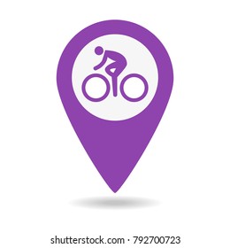 Bicycle Parking Map Pointer Icon on white background. Vector illustration