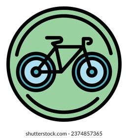 Bicycle parking road sign icon outline vector. Area place. Station rack color flat