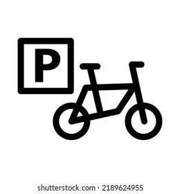 Bicycle Parking Sign. Bike Rack. Vector.