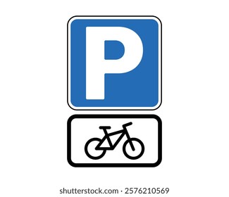 Bicycle Parking Sign - High-Quality Vector Art for Indicating Bike Parking Areas in Public and Urban Spaces