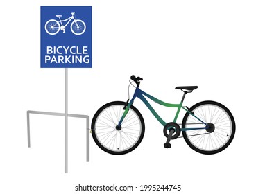 Cartel de estacionamiento para bicicletas. ilustración vectorial
