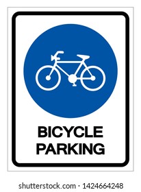 Bicycle Parking Symbol Sign, Vector Illustration, Isolate On White Background Label .EPS10