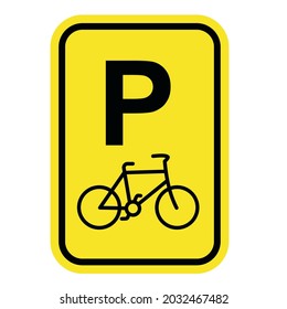 Bicycle Parking Symbol Sign, Vector Illustration