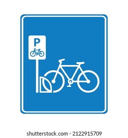 Bicycle Parking Symbol Sign, Vector Illustration, Isolate On White Background Label. EPS10