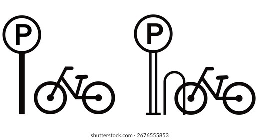 Bicicleta Estacionamento Ícone do vetor eps