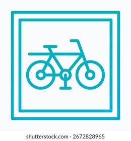 Ícone Vetor De Estacionamento De Bicicleta, Ícone De Estilo De Gradiente Lineal De Vetor Isolado,