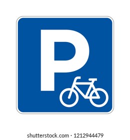 Bicycle parking vector sign