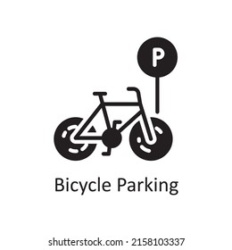 Bicycle Parking vector solid Icon Design illustration. City elements Symbol on White background EPS 10 File