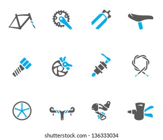 Bicycle part icons series  in duo tone colors