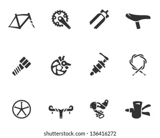 Bicycle part icons series  in single color