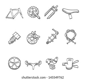 Bicycle part icons series  in sketch