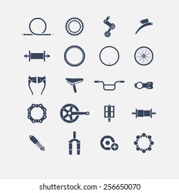 bicycle parts icons, simple icons, icon