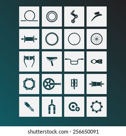 bicycle parts icons, simple icons, icon