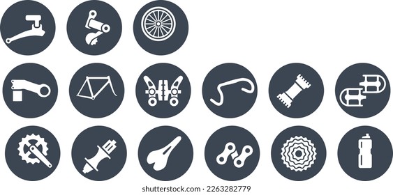 Bicycle Parts icons vector design