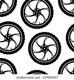 Bicycle parts. Pattern made of cast sports bicycle wheels.