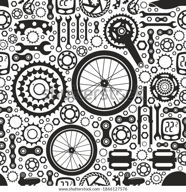 Bicycle Parts Vector Images Seamless Pattern Stock Vector (Royalty Free ...