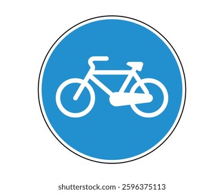 Bicycle Path Road Sign - Traffic Regulation Symbol - High Quality Vectorial Graphic