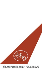 Bicycle path. Road sign. Vector illustration of the bicycle path with the Bicycle road sign. Empty space leaves room for design elements, custom signs or text. Postcard. Poster. Background.
