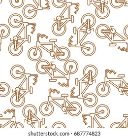 Bicycle pattern outline style. BMX linear style background ornament