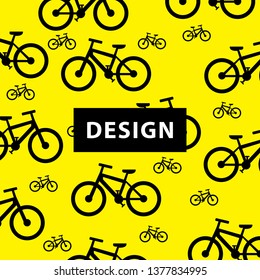 bicycle pattern vector, with a bicycle with black and yellow background. elegant, unique, modern, background.
