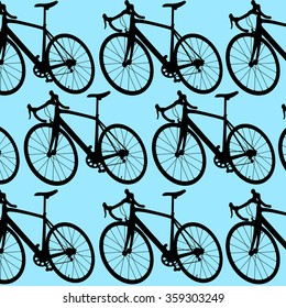 Bicycle pattern wallpaper vintage retro vector background concept blue