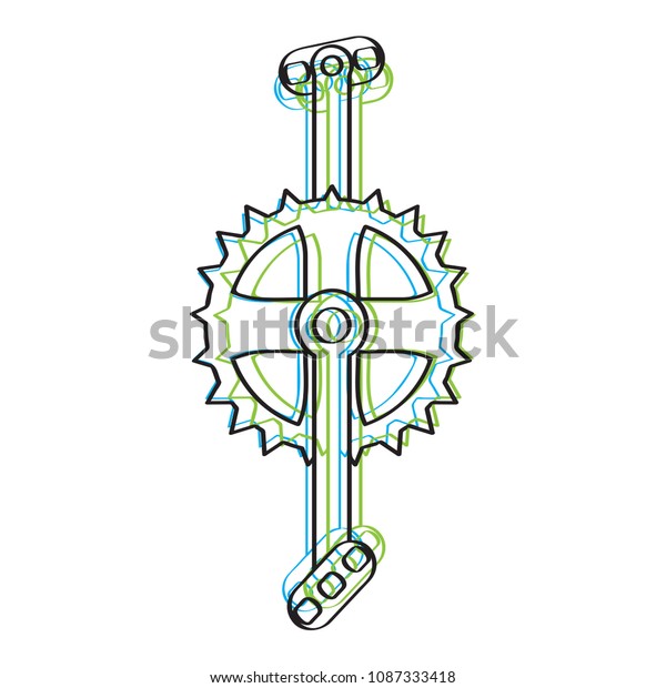 Bicycle Pedal Gear Stock Vector (Royalty Free) 1087333418