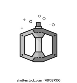 Bicycle pedal icon in flat outlined grayscale style. Vector illustration.