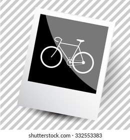 bicycle. Photoframe. Vector icon.
