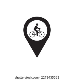Pin de bicicleta , símbolo de icono de alfiler de mapa