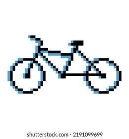 Bicycle with pixel art on white background. 