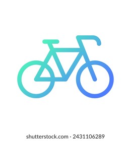 Bicycle pixel perfect gradient linear ui icon. Riding bike. Rental service. Transportation mode. Line color user interface symbol. Modern style pictogram. Vector isolated outline illustration