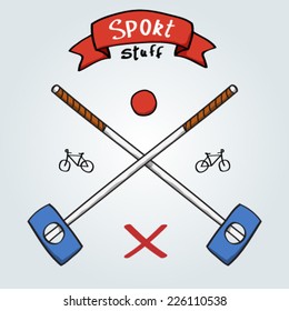 Bicycle polo stick. Sport stuff.