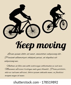 Bicycle poster in retro style background, vector illustration