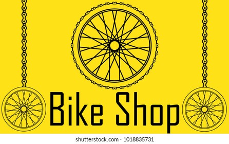 Bicycle Poster Vector Illustration. wheel bike postcard, flair