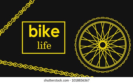 Bicycle Poster Vector Illustration. wheel bike postcard, flair