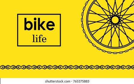 Bicycle Poster Vector Illustration. wheel bike postcard