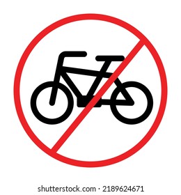 Bicycle prohibited mark. Bicycle parking not allowed. Vector.