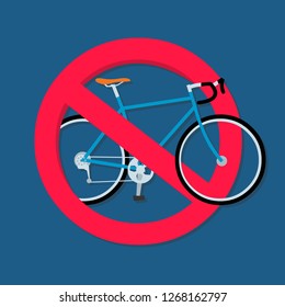 bicycle prohibited sign vector illustration