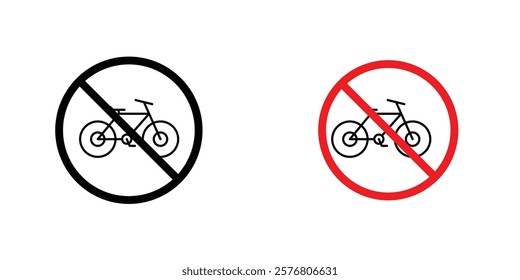 Bicycle prohibition signs vector pack for web designs