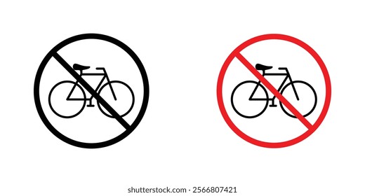 Bicycle prohibition signssign vector pack for apps and web UI designs