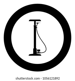 Bicycle pump black icon in circle