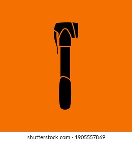 Bicycle Pump Icon. Black on Orange Background. Vector Illustration.