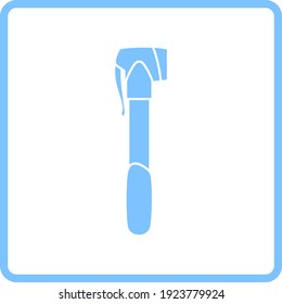 Icono de la bomba de bicicleta. Diseño de marco azul. Ilustración vectorial.