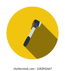 Bicycle Pump Icon. Flat Circle Stencil Design With Long Shadow. Vector Illustration.